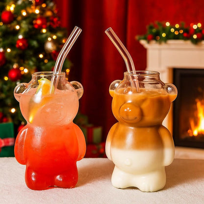 𝐂𝐮𝐭𝐞 𝐁𝐞𝐚𝐫 𝐆𝐥𝐚𝐬𝐬 𝐂𝐨𝐟𝐟𝐞𝐞 𝐌𝐮𝐠 320𝐦𝐥 𝐓𝐫𝐚𝐧𝐬𝐩𝐚𝐫𝐞𝐧𝐭 𝐂𝐮𝐩