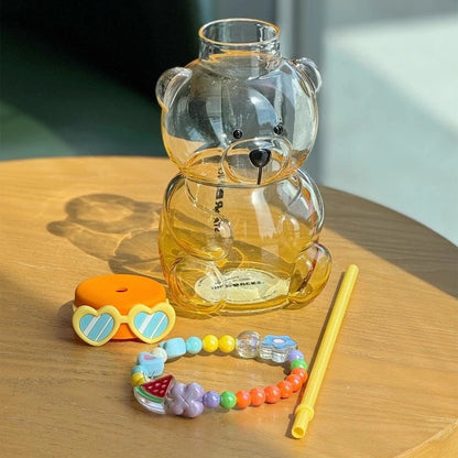 𝐓𝐫𝐨𝐩𝐢𝐜𝐚𝐥 𝐀𝐦𝐛𝐢𝐞𝐧𝐜𝐞 25𝐨𝐳 𝐁𝐞𝐚𝐫 𝐒𝐡𝐚𝐩𝐞𝐝 𝐆𝐥𝐚𝐬𝐬 𝐒𝐭𝐫𝐚𝐰 𝐂𝐮𝐩